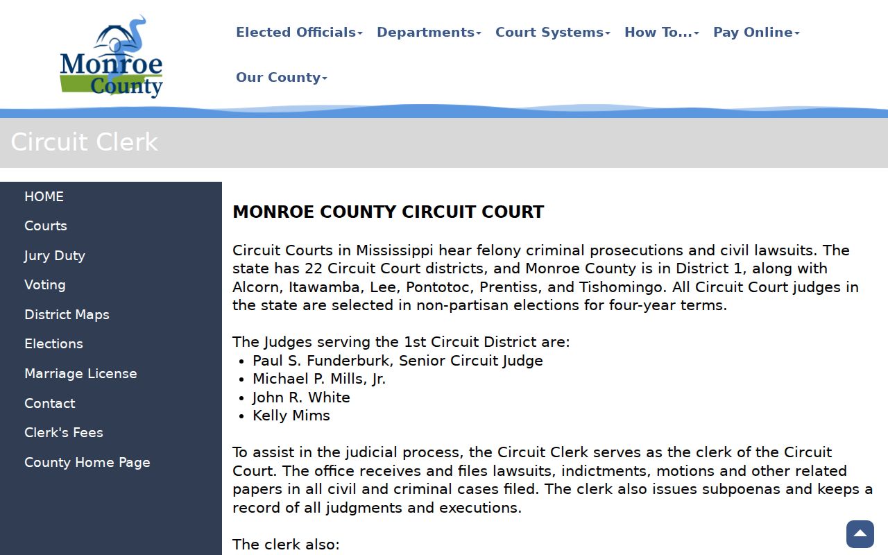 Monroe County criminal docket Circuit Court source capture