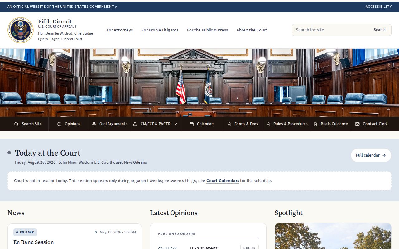 Hatley court docket research image of the Fifth Circuit federal appeals source