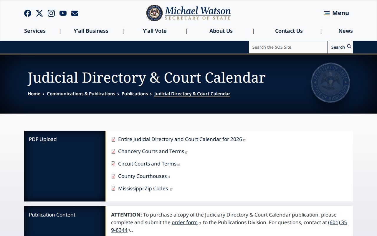 Hatley court docket research image of the Mississippi judicial directory source